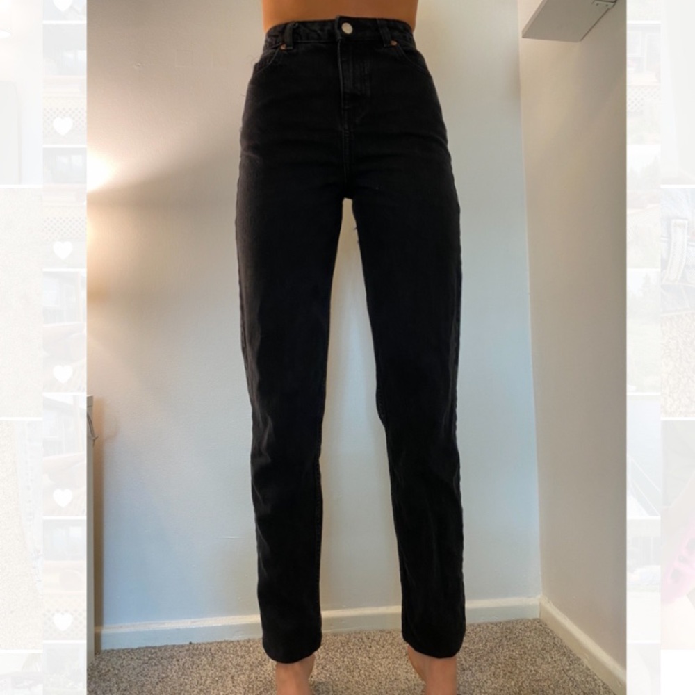 Black High Waisted straight/mom jean
